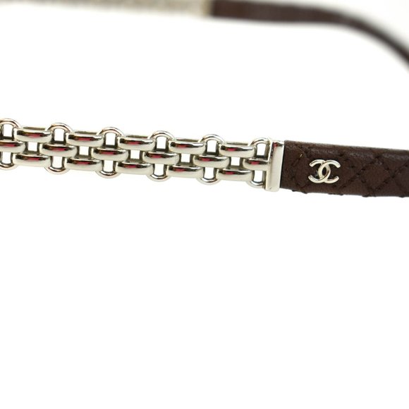 CHANEL Chain: Brown, Leather CC Logo Sunglasses lw - Picture 4 of 10